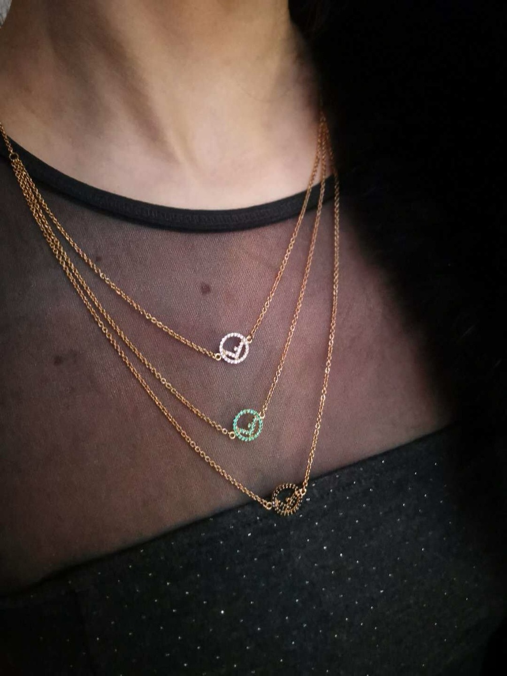 Authentic NWT Fendi Rose Gold Layered Necklace